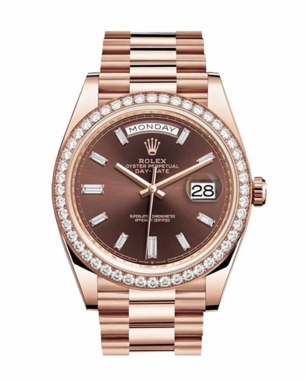 Rolex Day-Date 228345RBR Chocolate Dial Diamond Bezel Replica