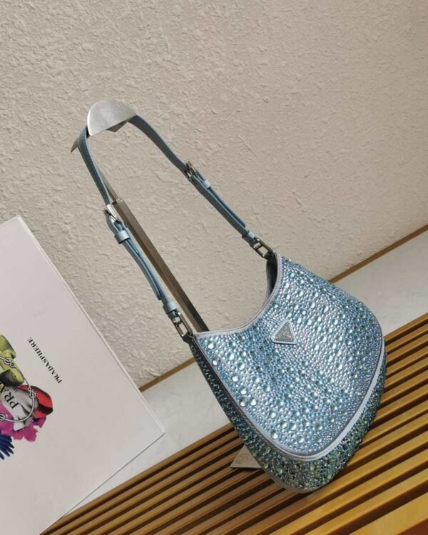 Replica Prada 1BC169 Prada Cleo satin bag with appliqués Pink