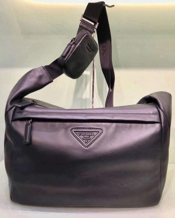 Replica Prada 2VH125 Prada Leather Shoulder Bag Black