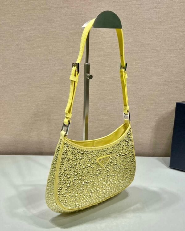 Replica Prada 1BC169 Prada Cleo satin bag with appliqués Yellow