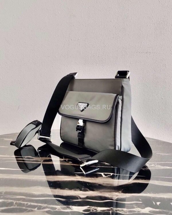 Replica Prada 2VH110 Nylon Cross Body Bag Gray