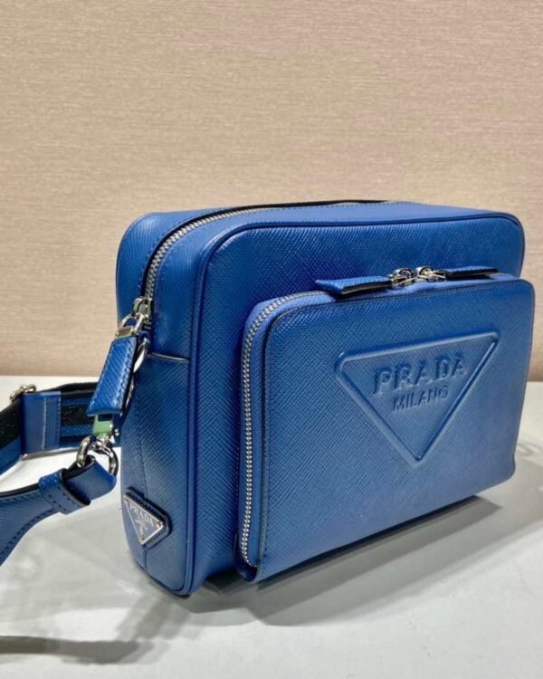 Replica Prada 2VH152 Saffiano leather shoulder bag Blue