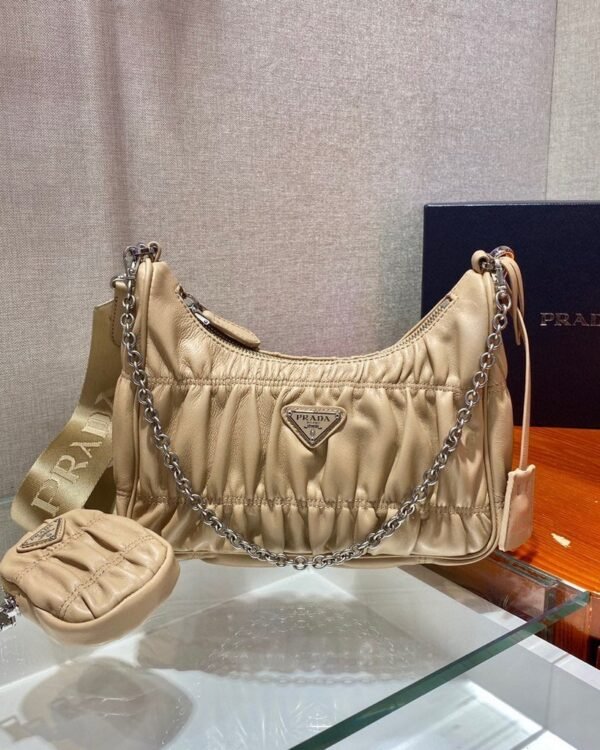 Replica Prada 1BH204 Mini Bags Prada Crossbody Leather bag In Apricot