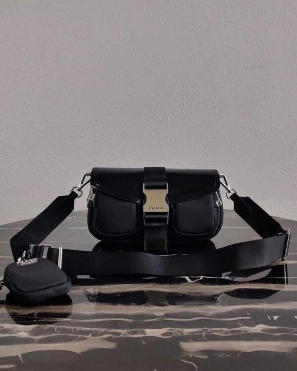 Replica Prada 1BD295 Prada Pocket Nappa Leather Bag Black