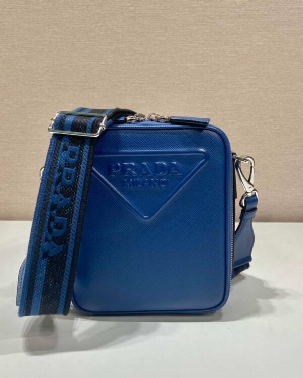 Replica Prada 2VH154 Saffiano leather shoulder bag Blue
