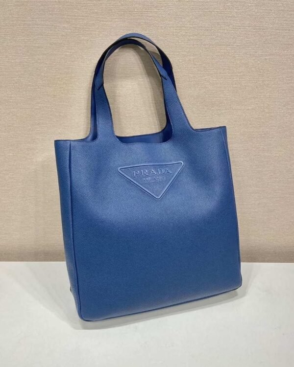Replica Prada 2VG092 Leather Tote Shoulder Bags Blue