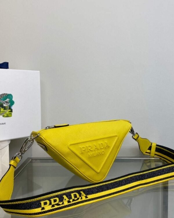 Replica Prada Saffiano Prada Triangle bag 2VH155 Yellow