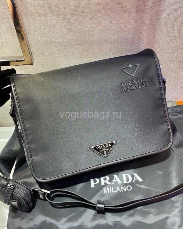 Replica Prada 2VD039 Re Nylon And Saffiano Leather Shoulder Bag in Black