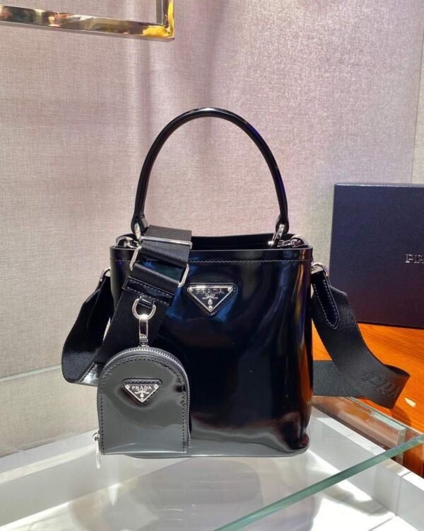 Replica Prada Panier ostrich leather 1BA319 Bag Black