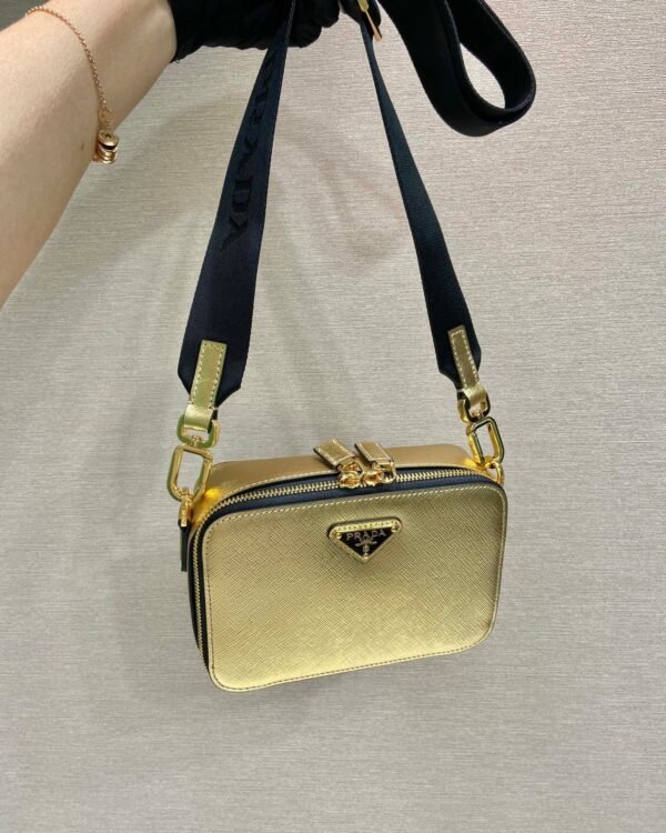 Replica Prada 2VH070 Saffiano Gold leather Prada Brique bag