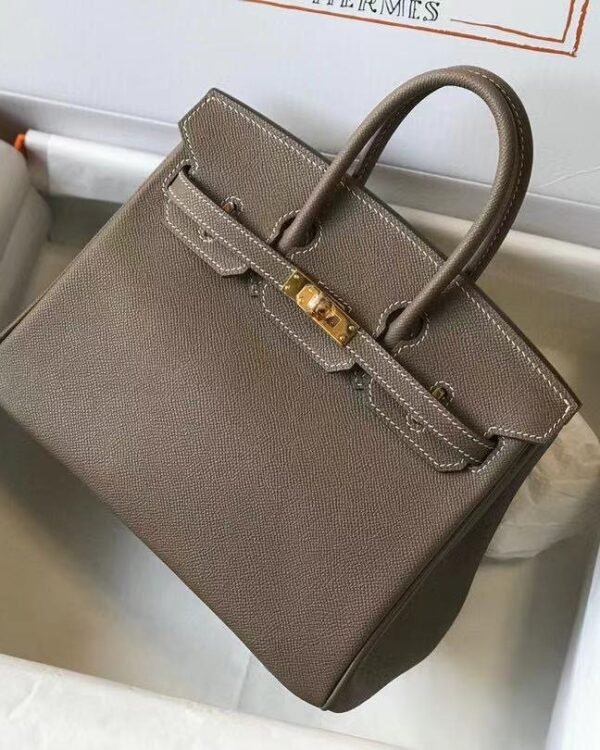 Replica Hermes Birkin Handbags Designer Hermes Bag Epsom Leather 28522 Elephant Grey