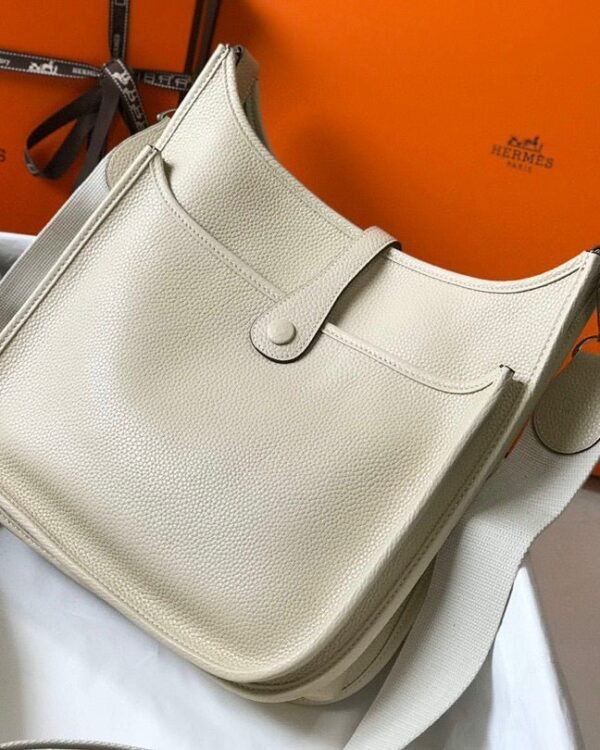 Replica Hermes H083435 Evelyne III 29 Shoulder Bag Silver Hardware Beige