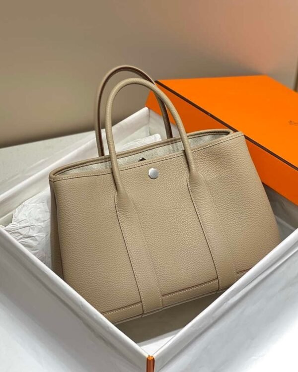 Replica Hermes Light Gray Clemence Garden Party 30cm Bag H239045