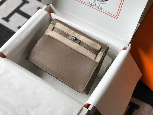 Replica Hermes Kelly Danse 22cm Leather Bag 20352 Brown