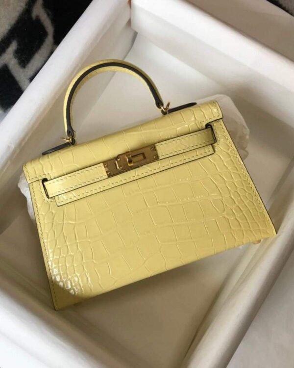 Replica Hermes Kelly Bag Designer Hermes 19CM Shoulder Mini Bag Yellow 20451
