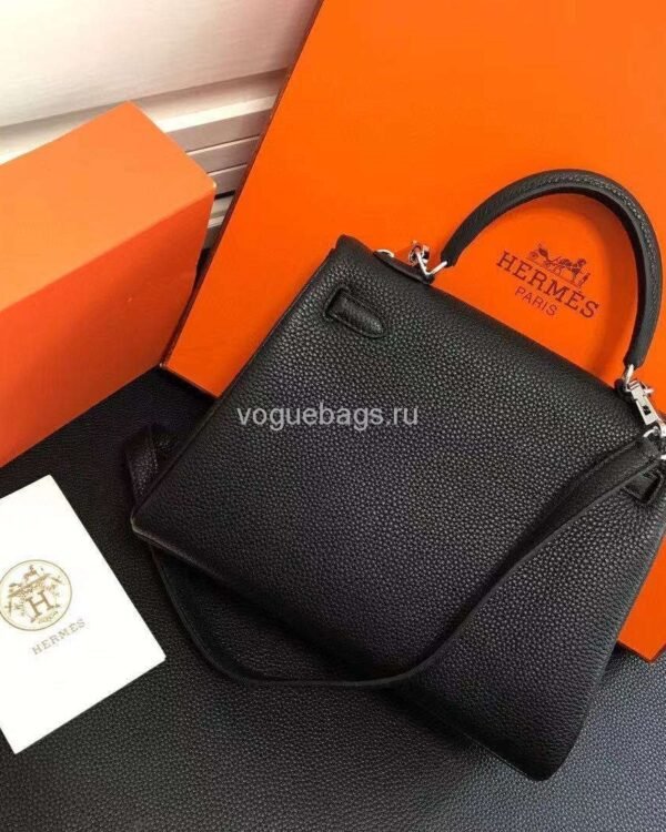 Replica Hermes Kelly Danse 20318 Designer Tote Shoulder Strap Bag 28 32cm Black