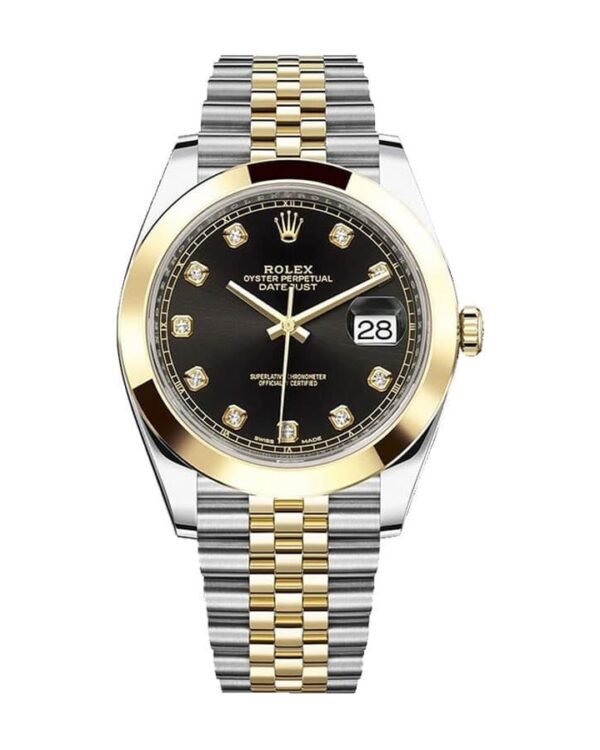 Rolex Datejust Black Diamond Dial Steel Yellow Gold 126303BKDJ Jubilee Replica