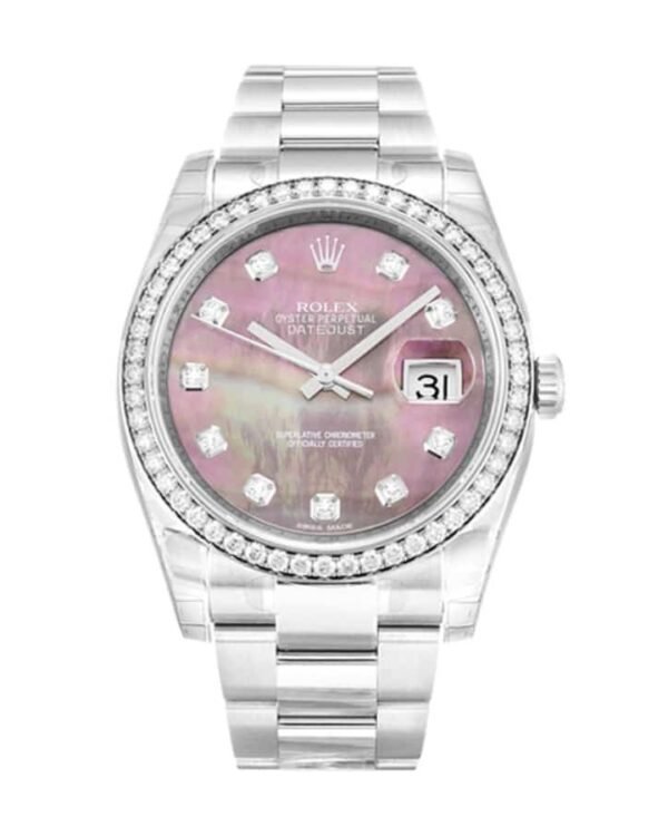 Rolex Datejust Diamond Bezel Pink Dial 116244 Oyster Replica