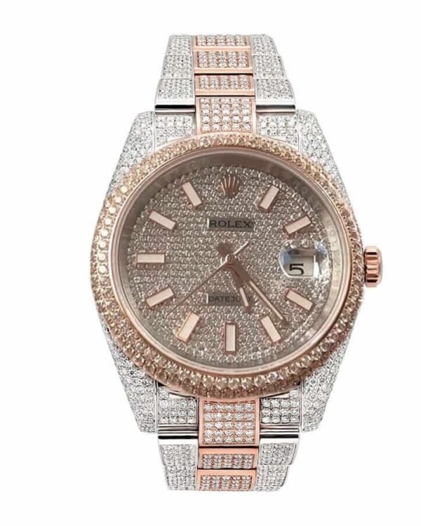Rolex Datejust Two Tone Jubilee Fully Iced Out 126303 Replica
