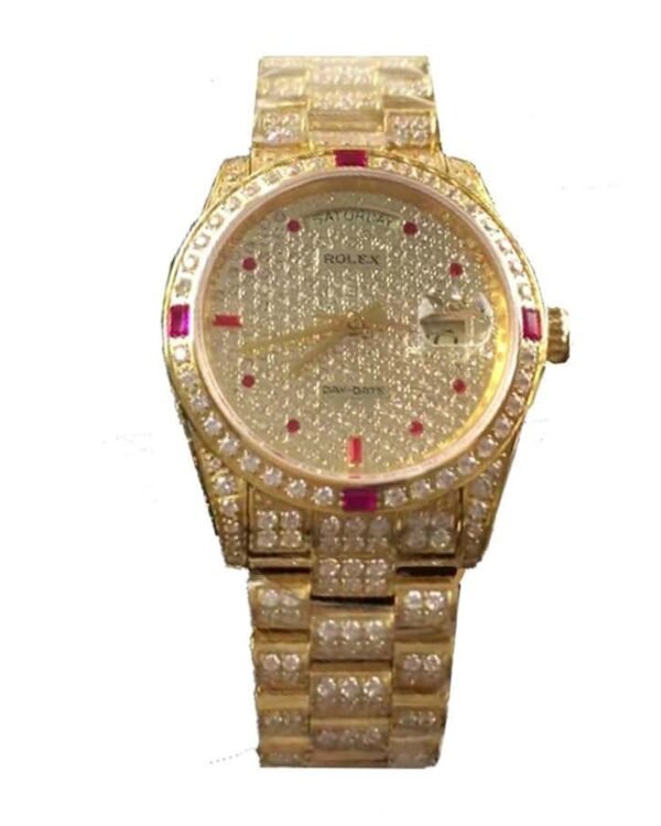 Rolex Datejust 116625 Yellow Gold Diamond Dial Iced Out Replica