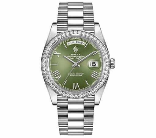 Rolex Day Date Olive Diamond Replica