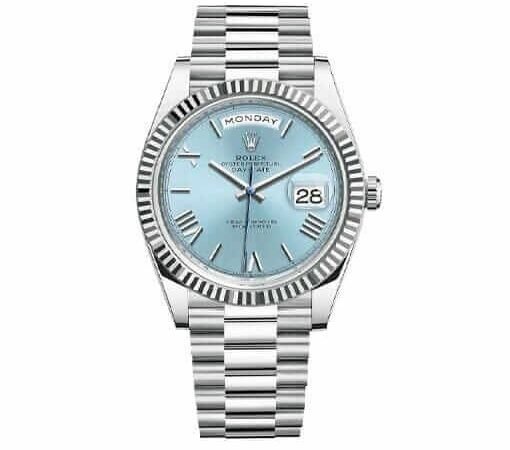 Rolex Day Date Ice Blue Grooved Replica